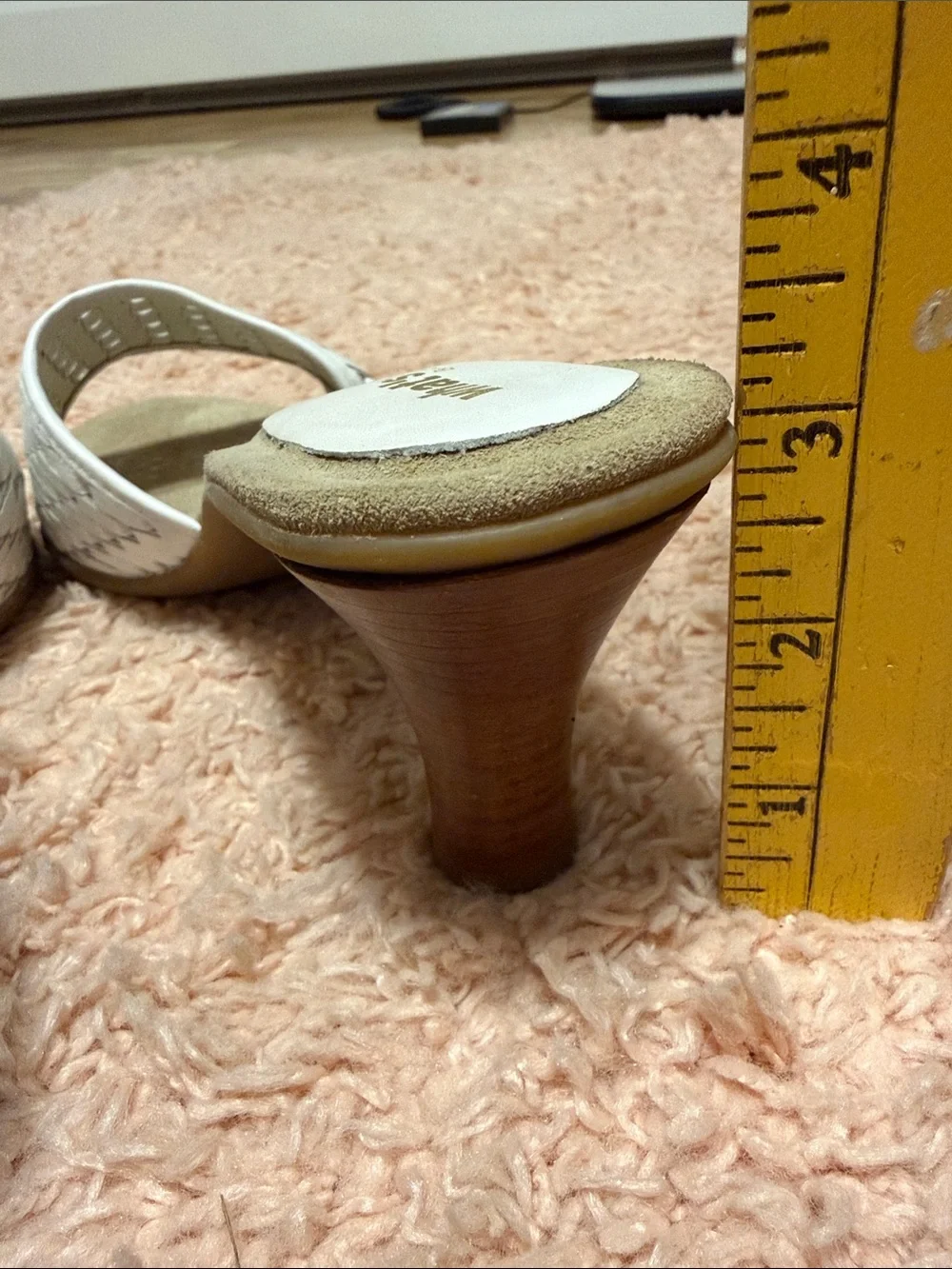 What’s What by Aerosoles Woven Leather Mule Slide Stacked wood 3” heel sandal 7M